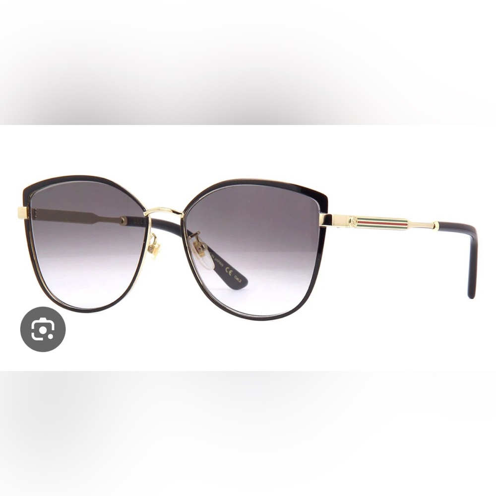 Gucci Black and Gold Sunglasses with Polarized Lenses